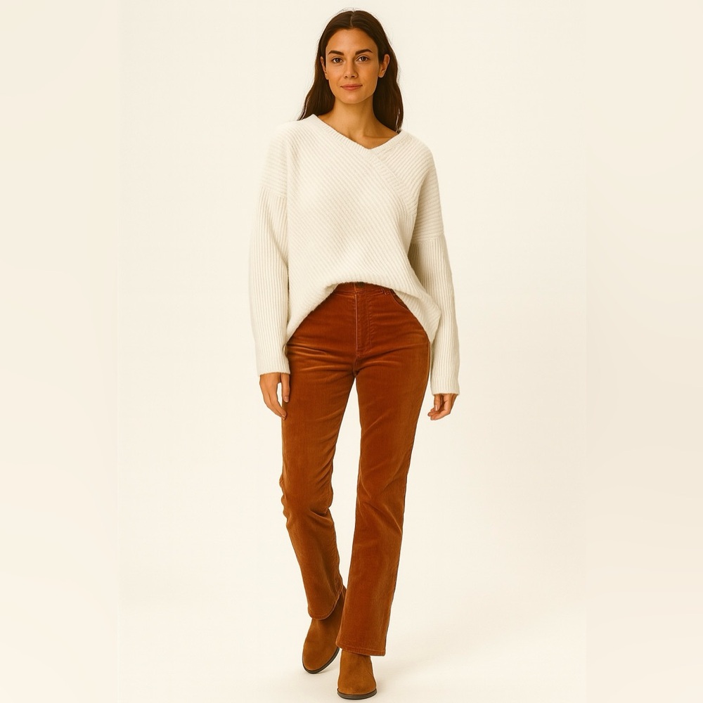 COLDWATER CREEK Women's Rust Corduroy Jeans 14 Petite